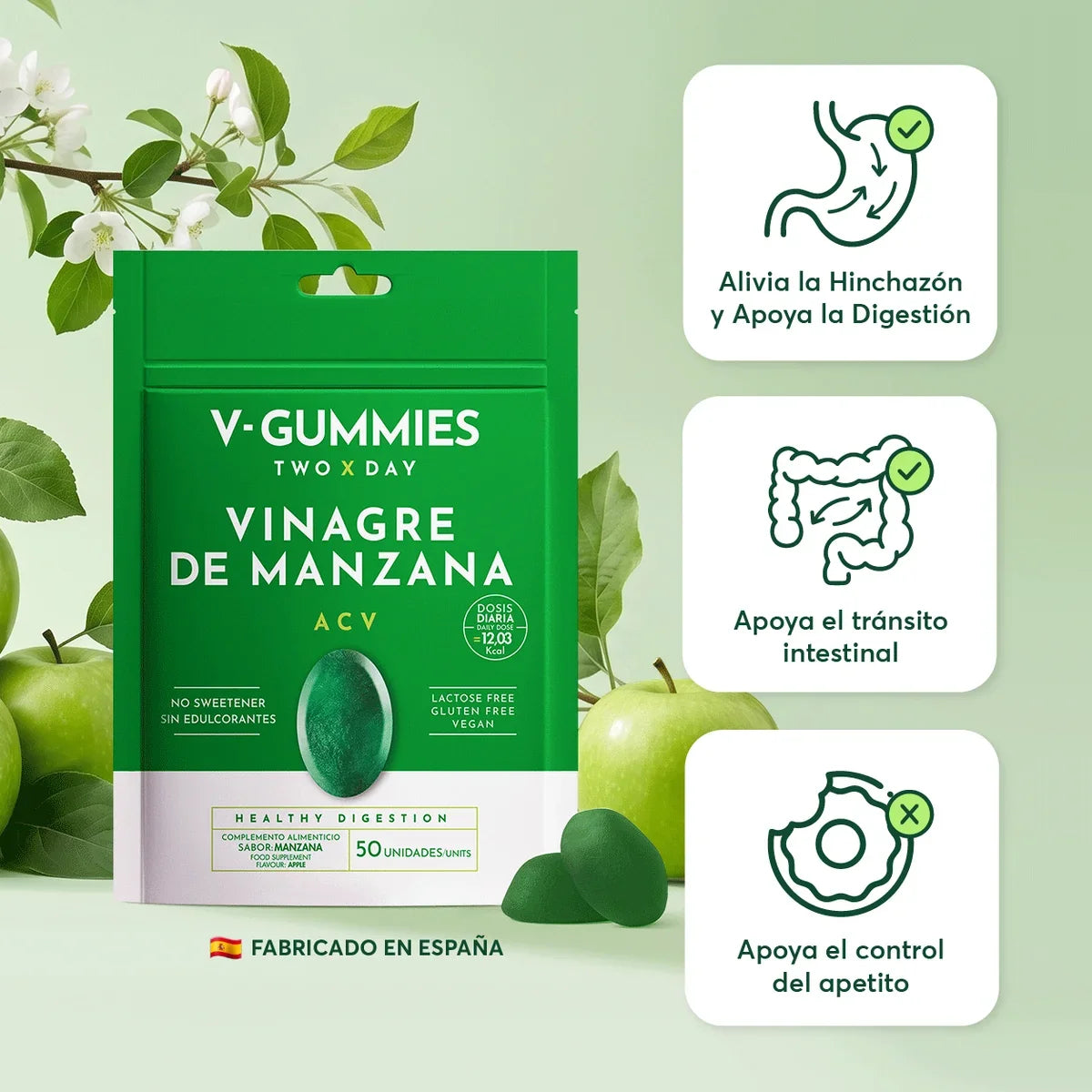 Vinagre de manzana, vitamina C y pectina. Sin rodeos.